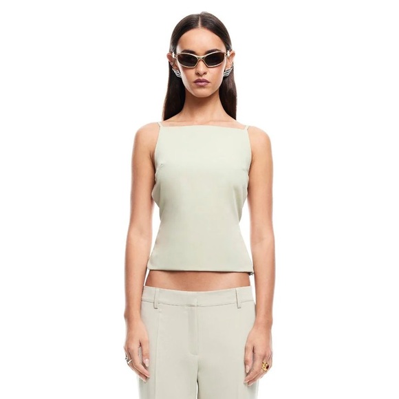Lioness Tops - Lioness Cream Square-Neck Crop Tank Top